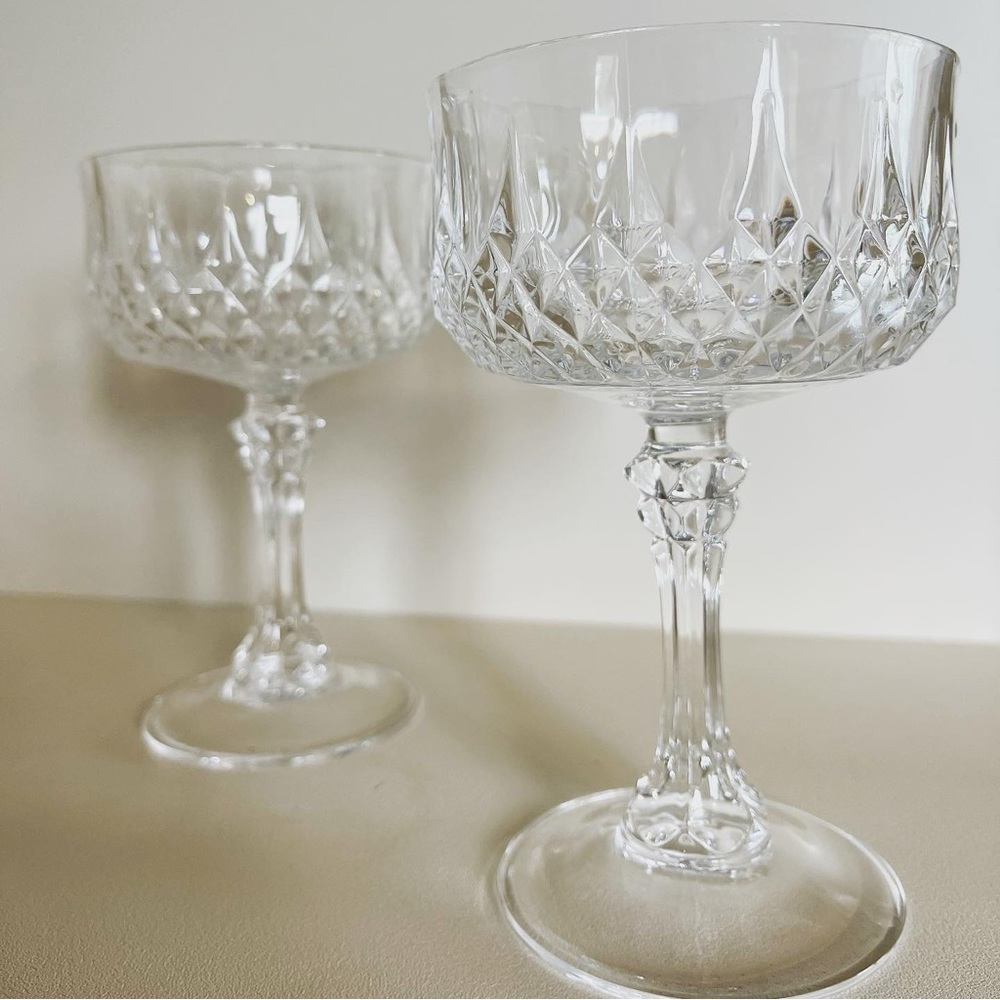 7 Vintage Cristal d’Arques Paris Longchamp Collection Coupes